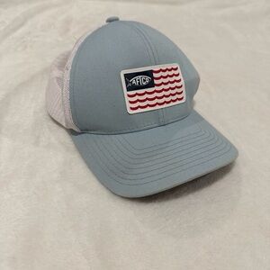 AFTCO Light Blue and White Trucker Hat with Patch
